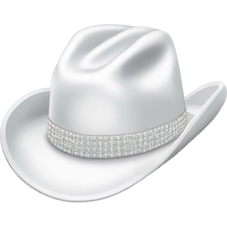 White cowboy hat covered in diamonds emoji