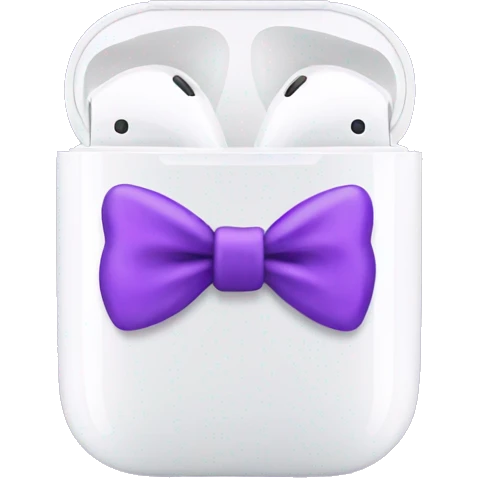 AirPods with purple bows emoji