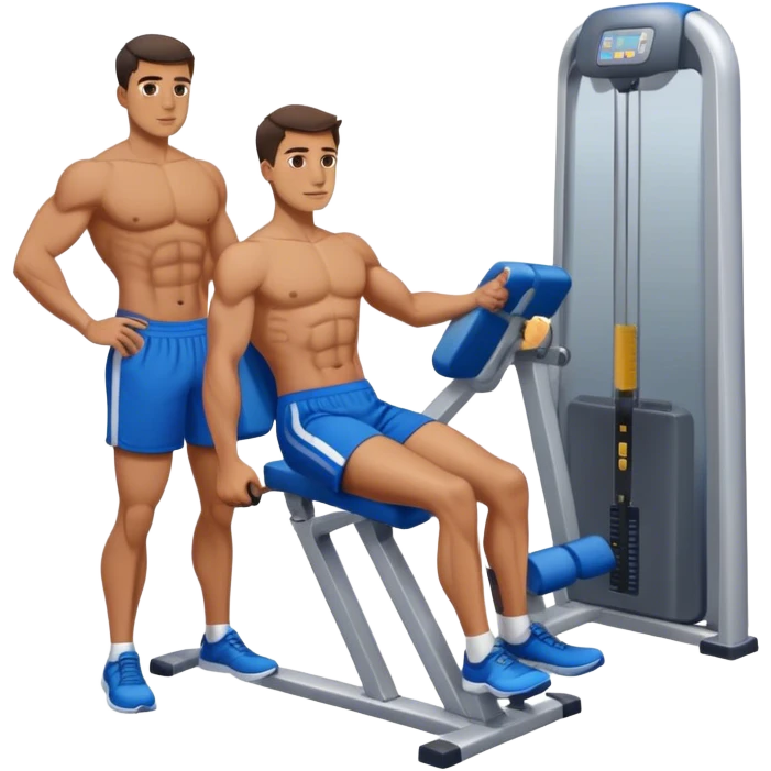 man with blue shorts using side-deltoid-machine emoji