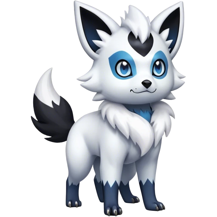 Cool Cute Kawaii Absol-Zorua-Umbreon-Pokemon-fakemon-hybrid-animal Full Body  emoji