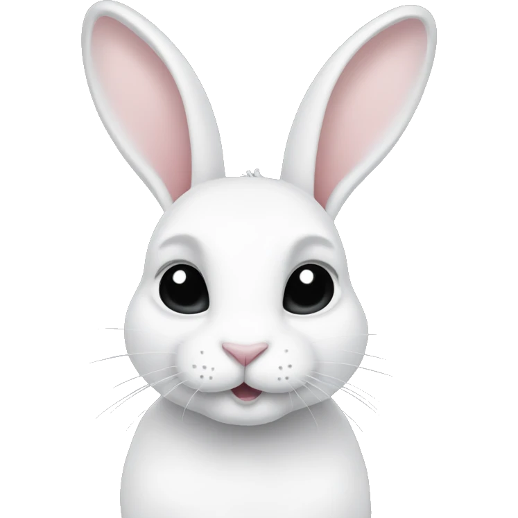 White rabbit with black ears and black eyeliner emoji
