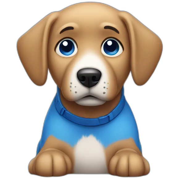Blue dog sad emoji