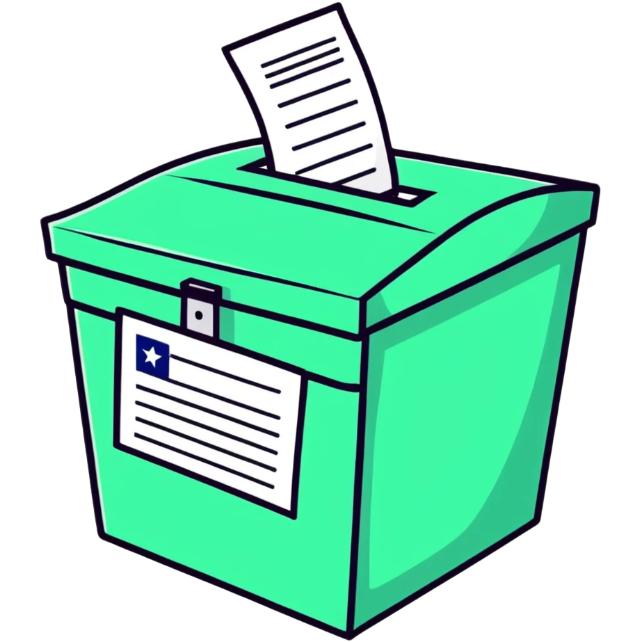 Colorful election ballot box emoji