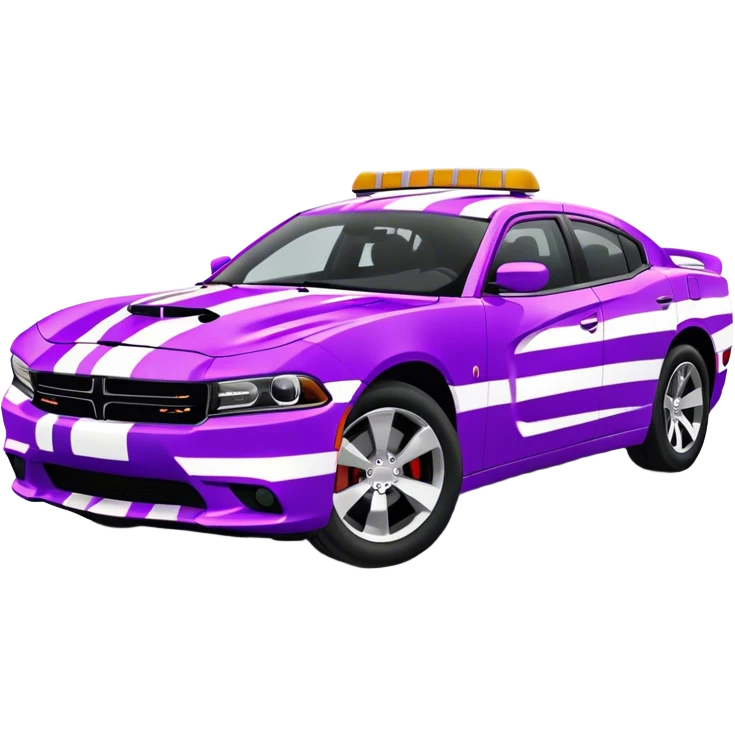 Zebra driving a purple dodge Charger  emoji