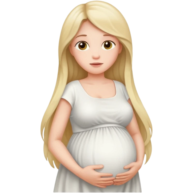 Беременная девушка в белом платье emoji