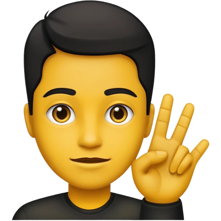 Emojic desatasco mesías en amarillo y negro mano arriba emoji