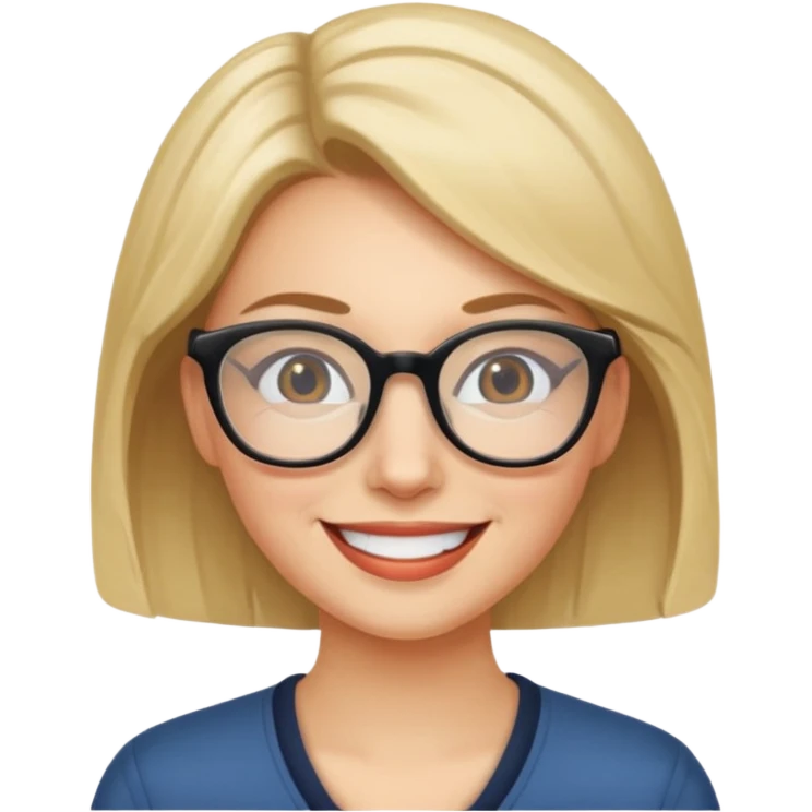 Woman wearing glasses emoji