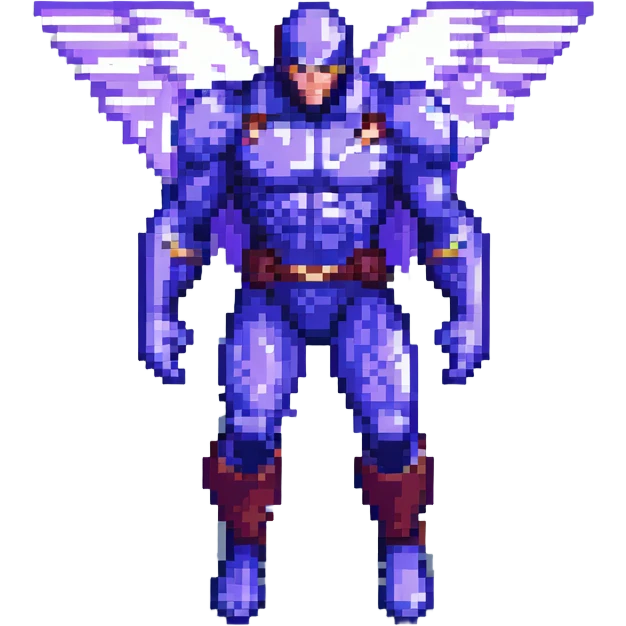 X-Men Sentinel, full body, flying, pixel art style, dynamic pose emoji