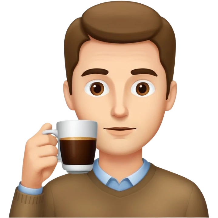 Man drink a lot of coffee emoji