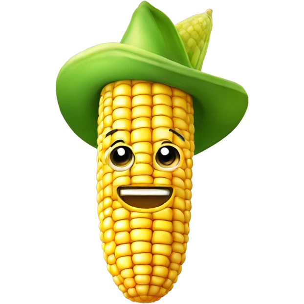 Corn cob wearing a hat emoji