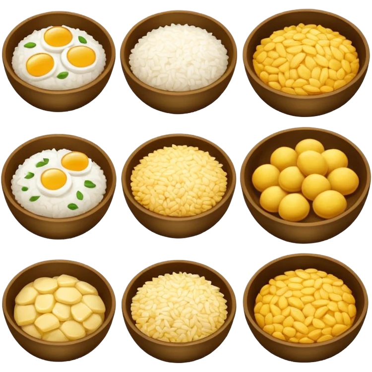 distintos tips de pan y arroz emoji
