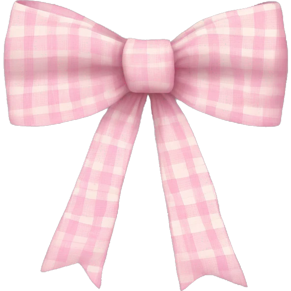 Little light pink checkered bow with thin fabric  emoji