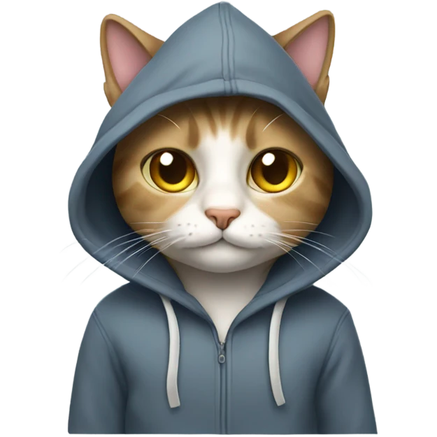 Cat wearing a hoodie emoji