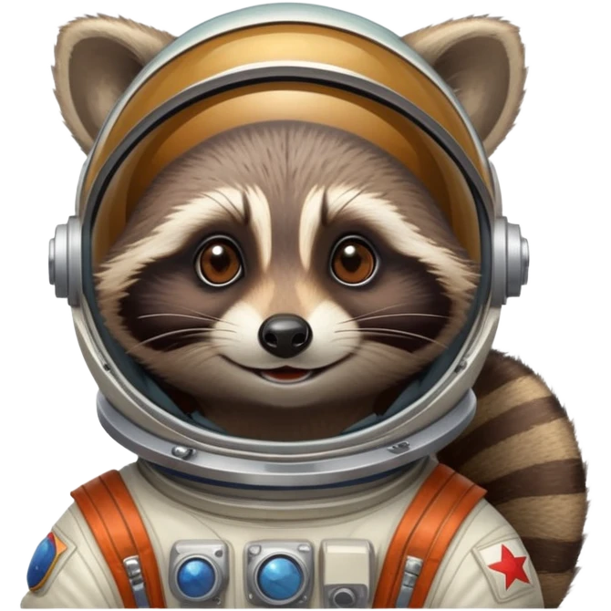 soviet cosmonaut raccoon emoji