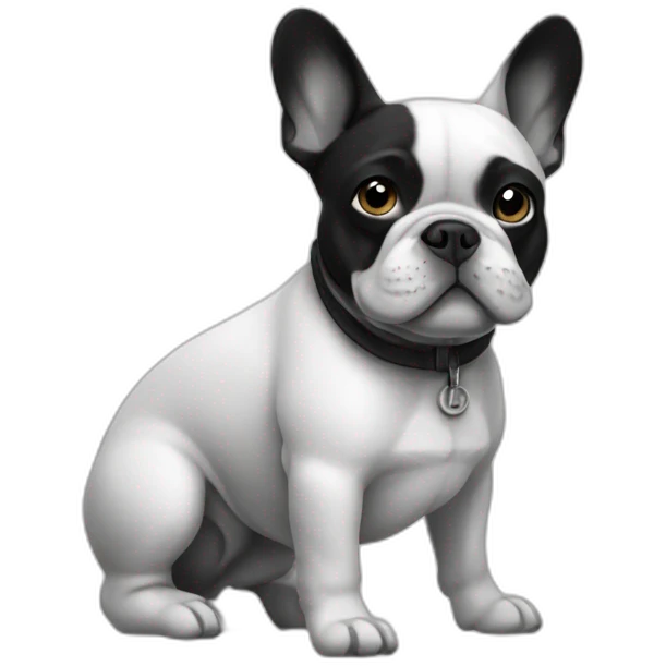 French bulldog traveler black and white emoji
