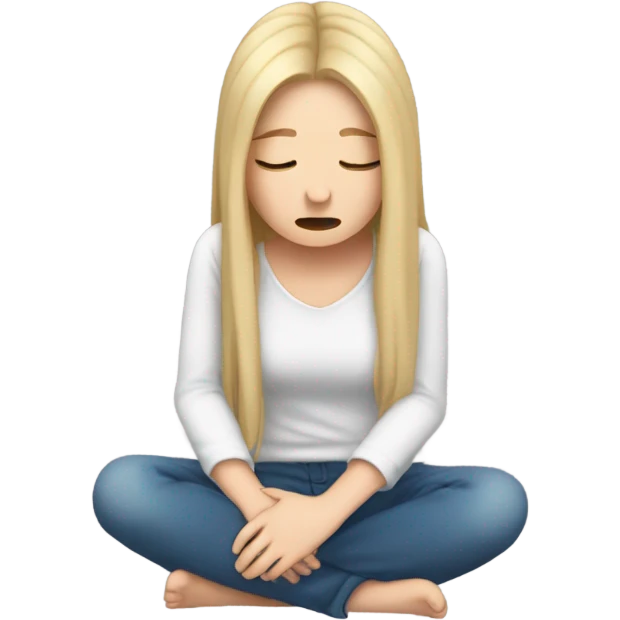  White girl ashamed of herself of hiding face in hands emoji