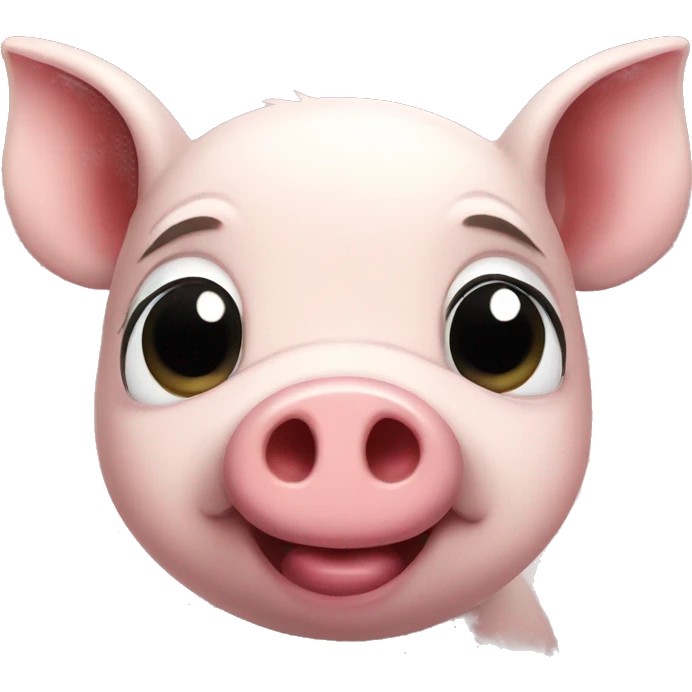 Black cute pig happy emoji
