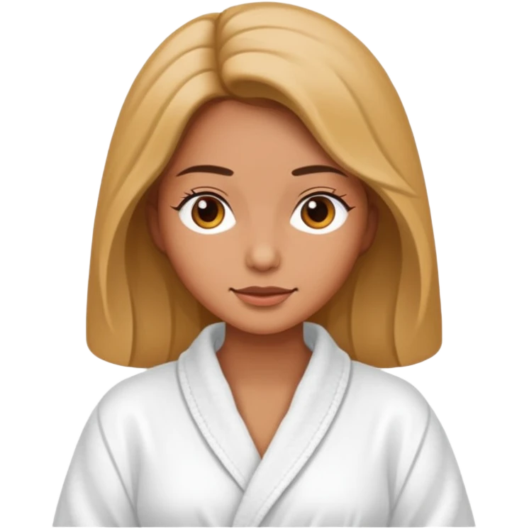 mulher de roupão relaxando emoji