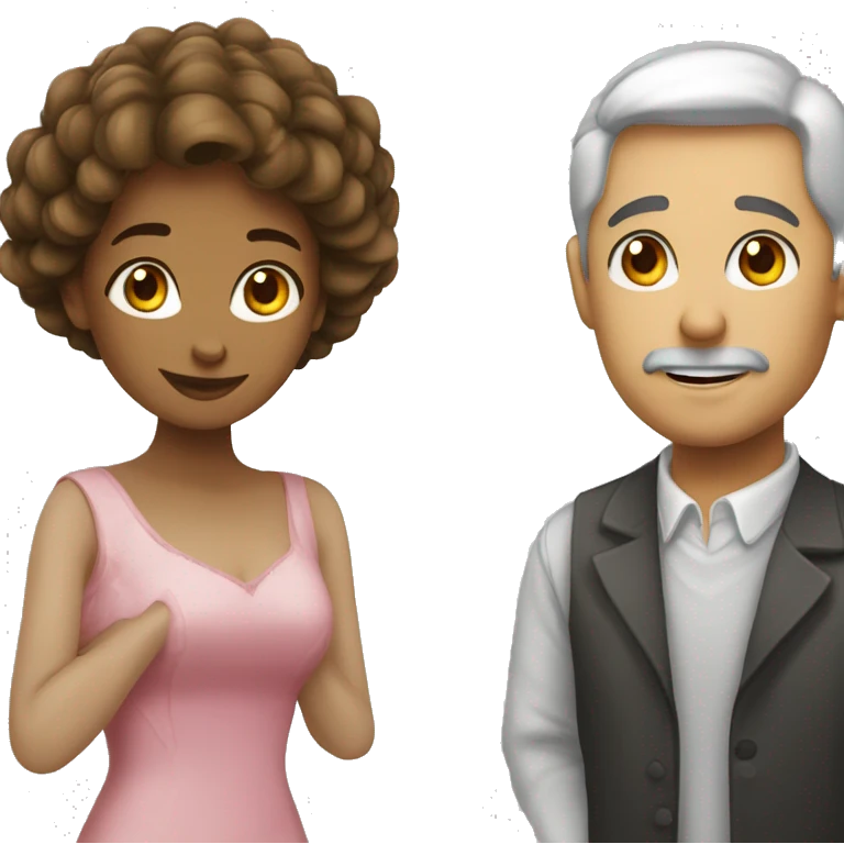 une belle femme embrassant un homme emoji
