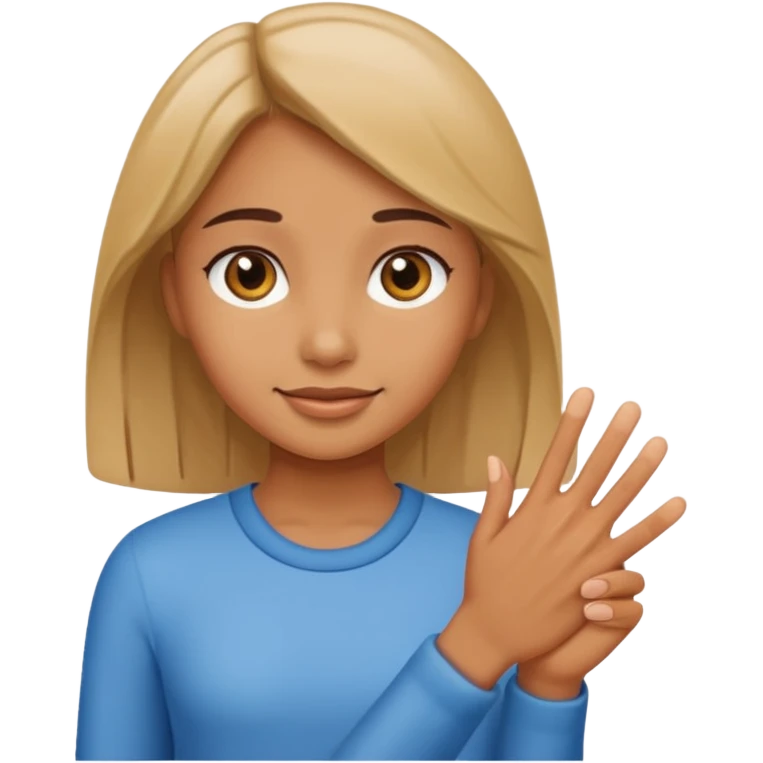 Girl giving handshake emoji