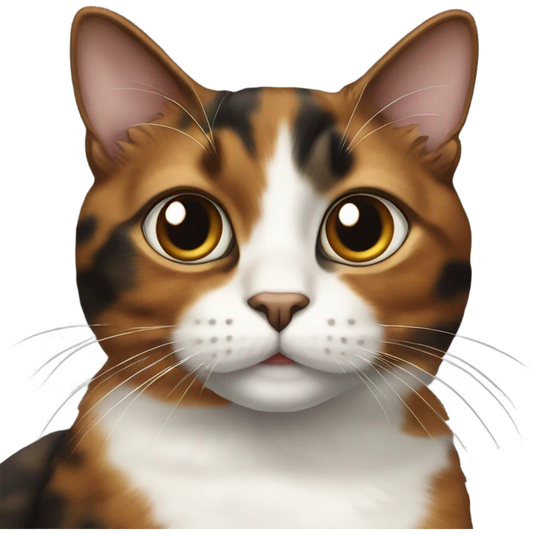 Tortoiseshell cat with white chin emoji
