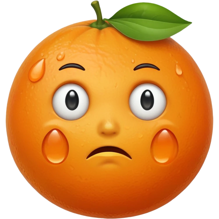 Orange fruit emoji crying emoji