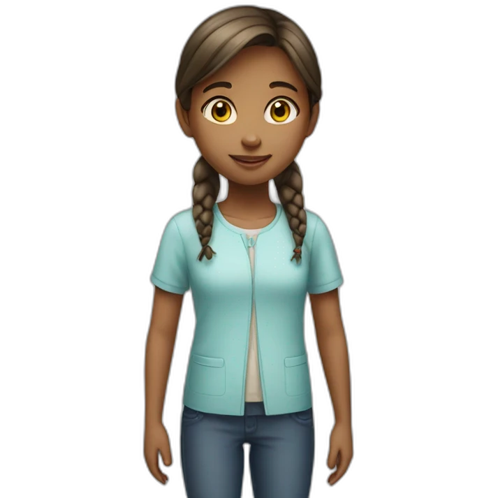 a children girl helping emoji