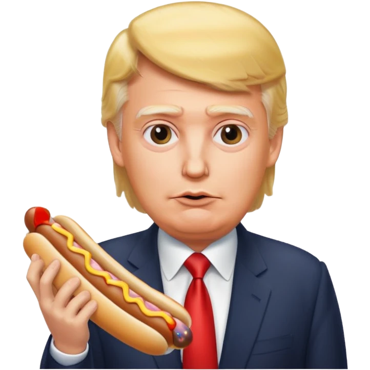 trump with hot dog emoji