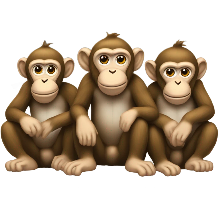 Three monkeys crying under a falling house of cards emoji