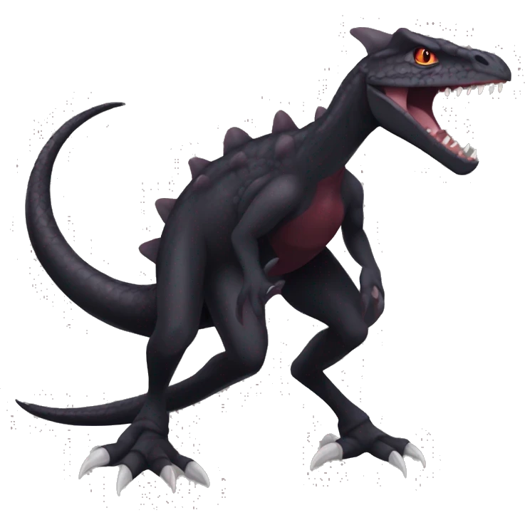 cool edgy black and maroon Dark-type nargacuga Salazzle  Salanditreptile Pokémon full body emoji