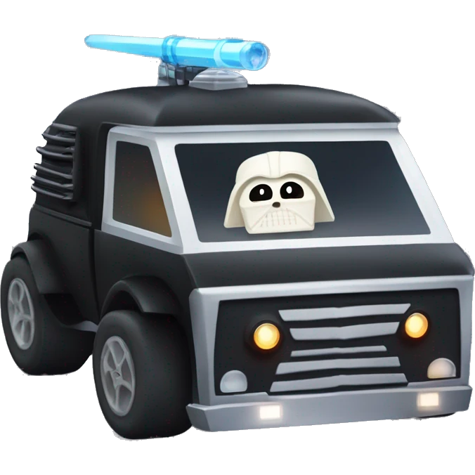 Haunted Darth Vader’s ice cube race car with light saber headlights emoji