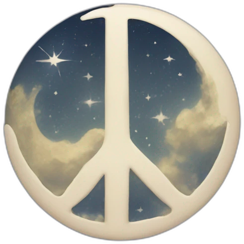 The moon with a peace sign emoji