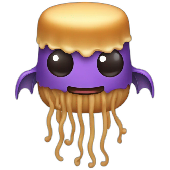 Peanut butter cute jellyfish with a bat emoji