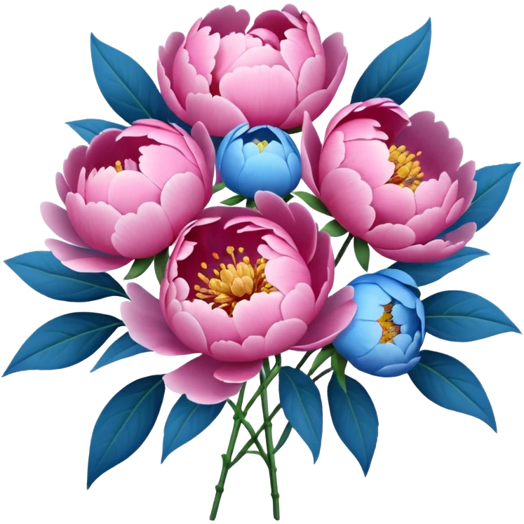 Boquet of flower peony sku blue  emoji