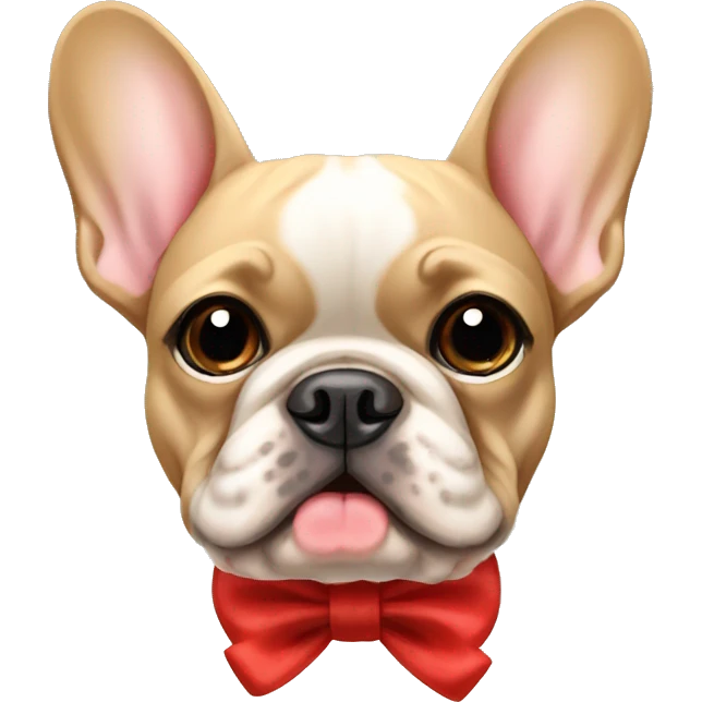tan french bulldog add bow emoji