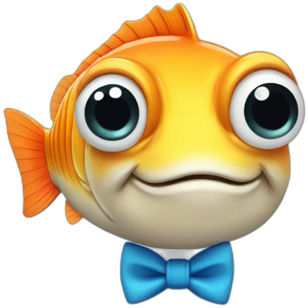 fish wearing a bowtie emoji