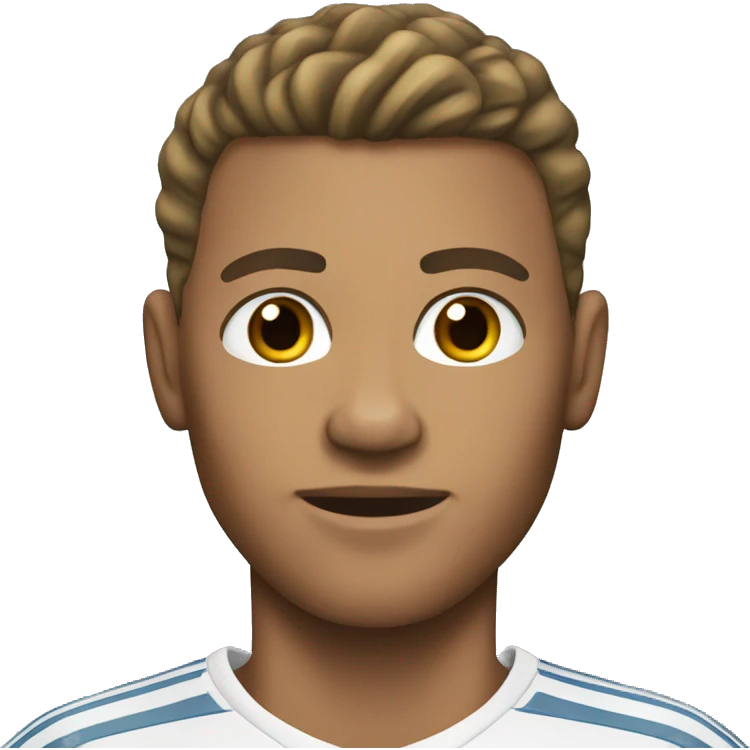 Light skinned male soccer player in jersey  emoji