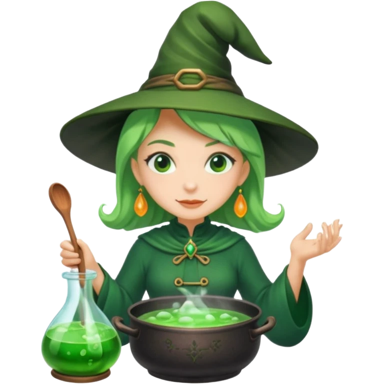 green witch cooking potion emoji