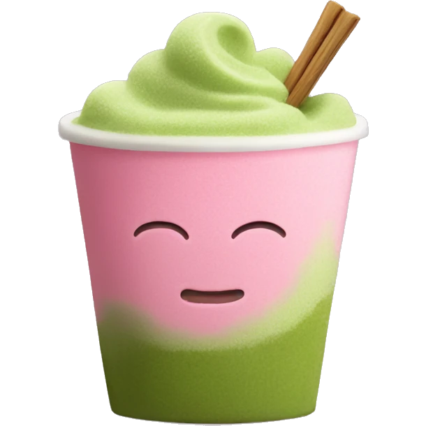 Matcha with pink foam emoji