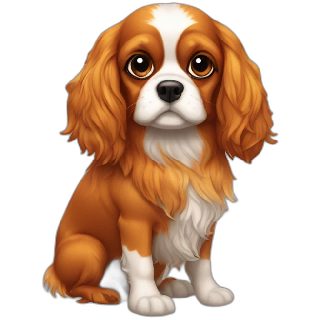 A pinapple with a harry potter book and with a cavalier king charles dog emoji