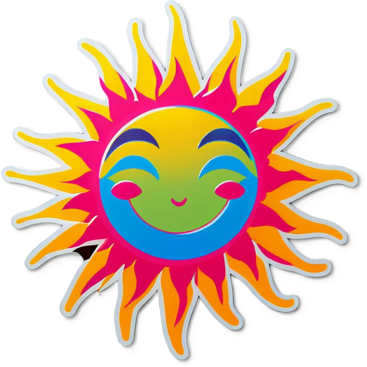 Pop art sun emoji