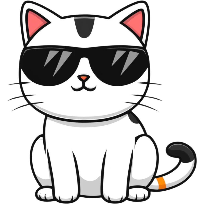 Cat with sunglasses emoji