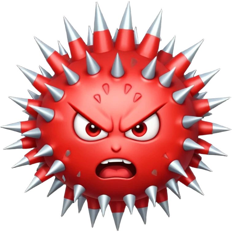 angry virus with many spike emoji