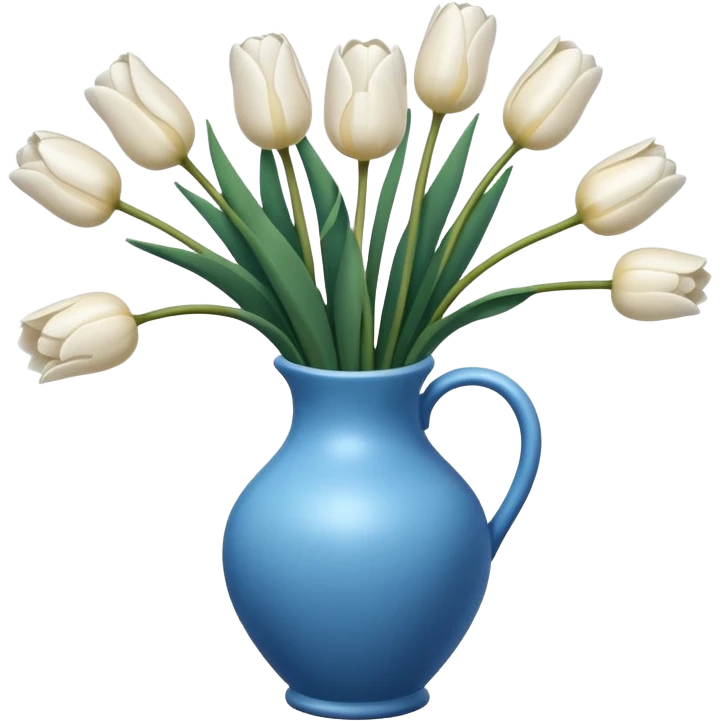 White tulips Flowers in a blue vase emoji