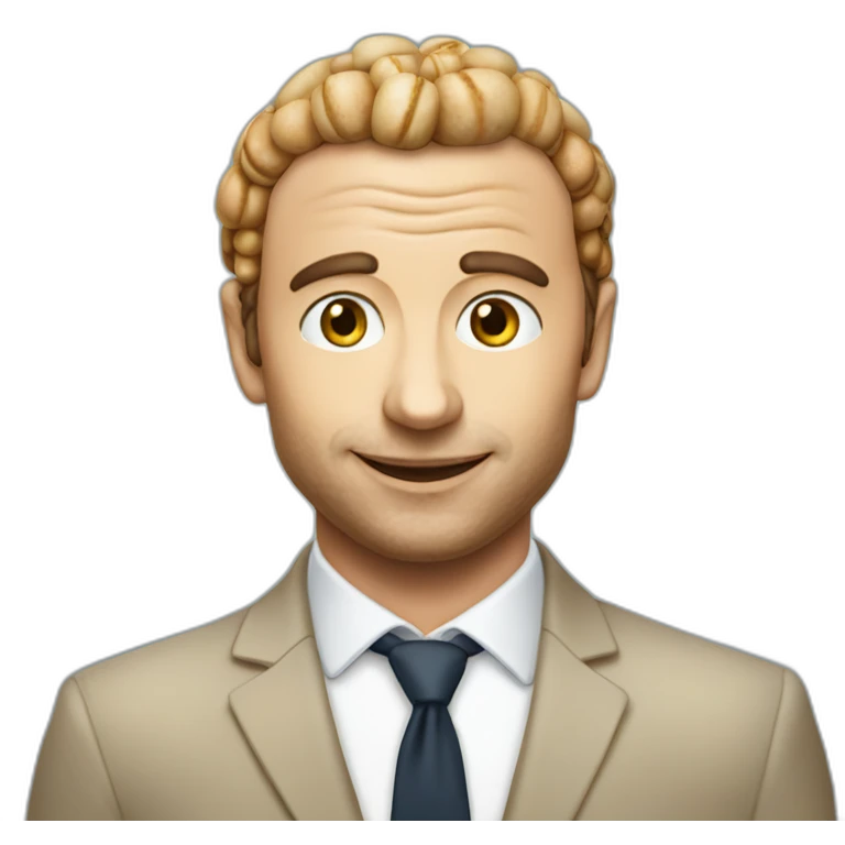 Macron mange un macaron emoji