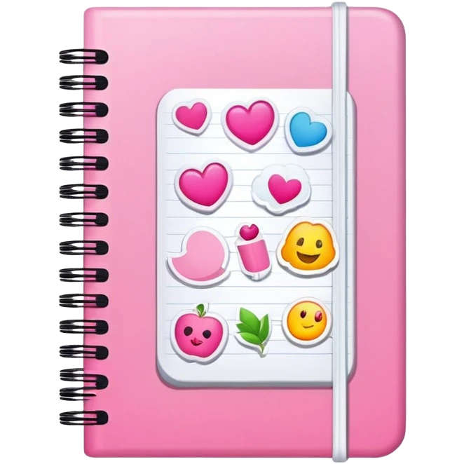 girly pink note book stickers  emoji