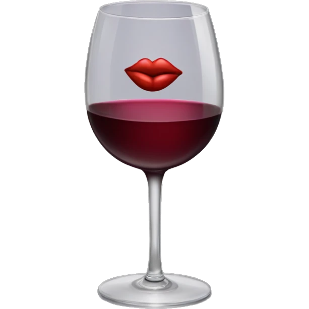 Glass of wine with a kiss  emoji