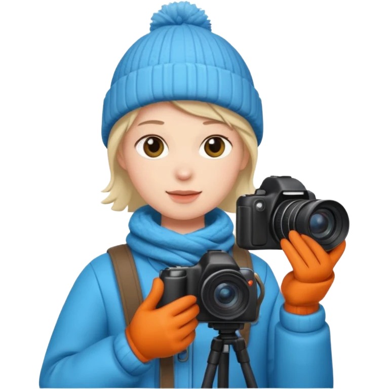 fotographer with winter clothes emoji