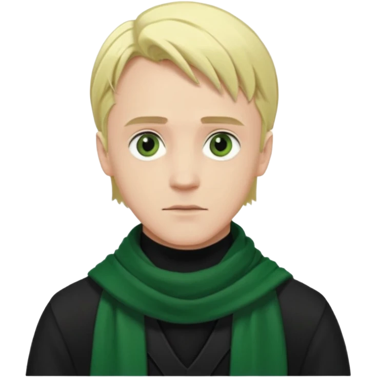 fraco malfoy, black shirt,  green scarf emoji