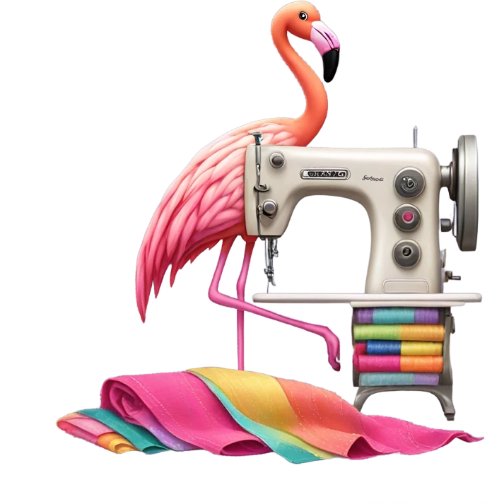Flamingo sewing emoji